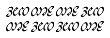 Zero One One Zero One Zero Zero One Ambigram